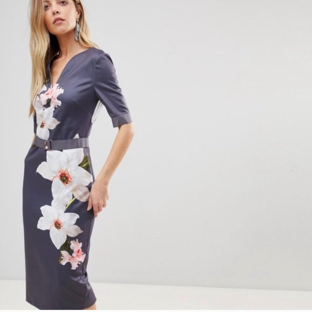 NWT Ted Baker London - Bisslee Floral Belted Bodycon Dress
